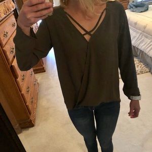 SOLD F21 Olive Green Blouse
